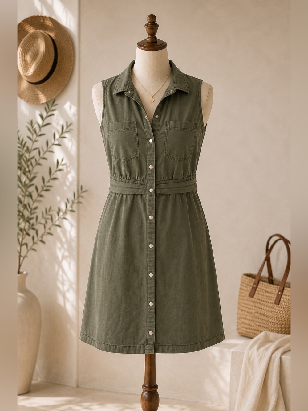 White House Black Market Soft Denim Shirt Dress Size 6 Blue